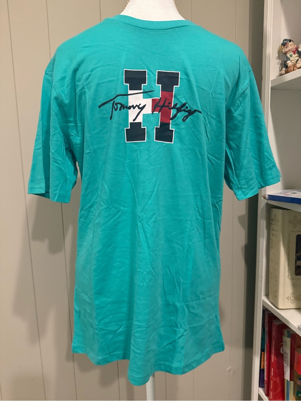 Tommy Hilfiger Men's Teal Graphic Logo T-Shirt size XL (18/20)